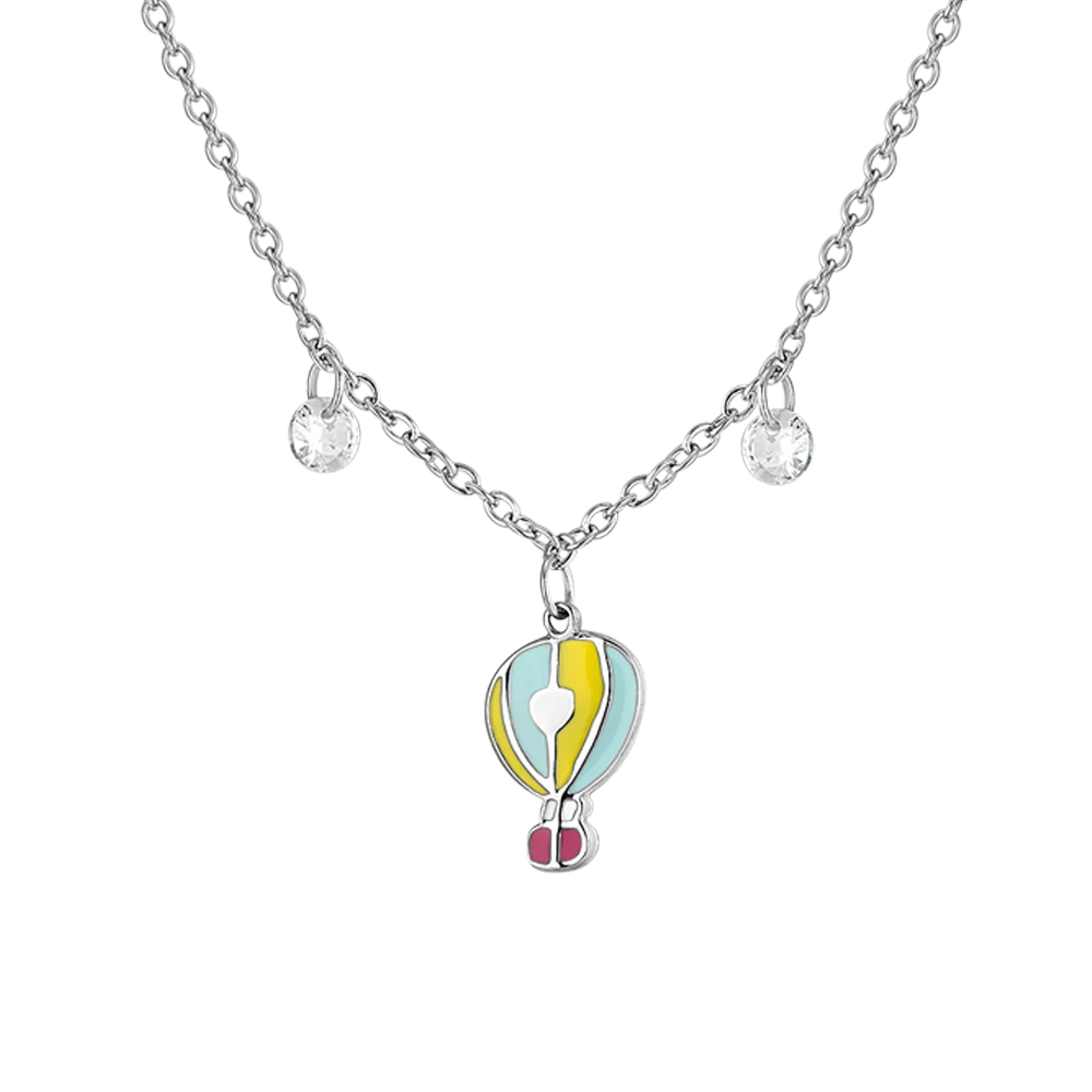 COLLANA BAMBINA IN ACCIAIO CON MONGOLFIERA