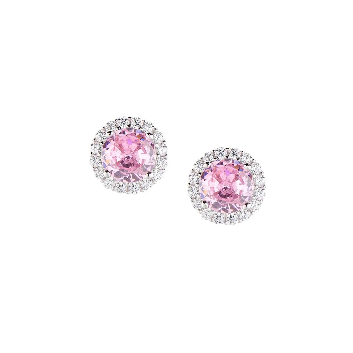 Orecchini Diamond con Zircone tondo Rosa
