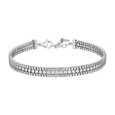 BRACCIALE UOMO IN ACCIAIO E ZIRCONI BIANCHI