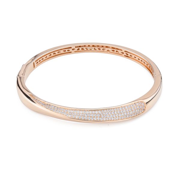 Bracciale placcato oro giallo con pavè di zirconi