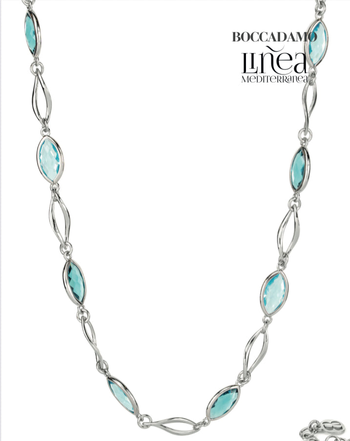 COLLANA base bianca con pietre