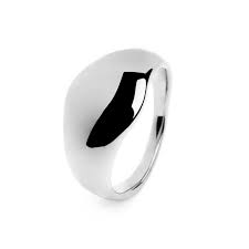 Anello a fascia larga bombata BIANCO