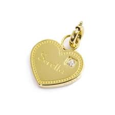 Charm cuore sorella con zircone ( BIANCO - GIALLO - ROSE')