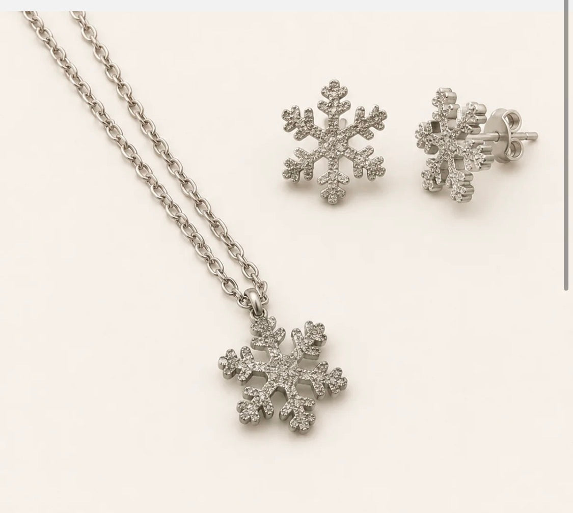 PARURE FIOCCO DI NEVE ACCIAIO