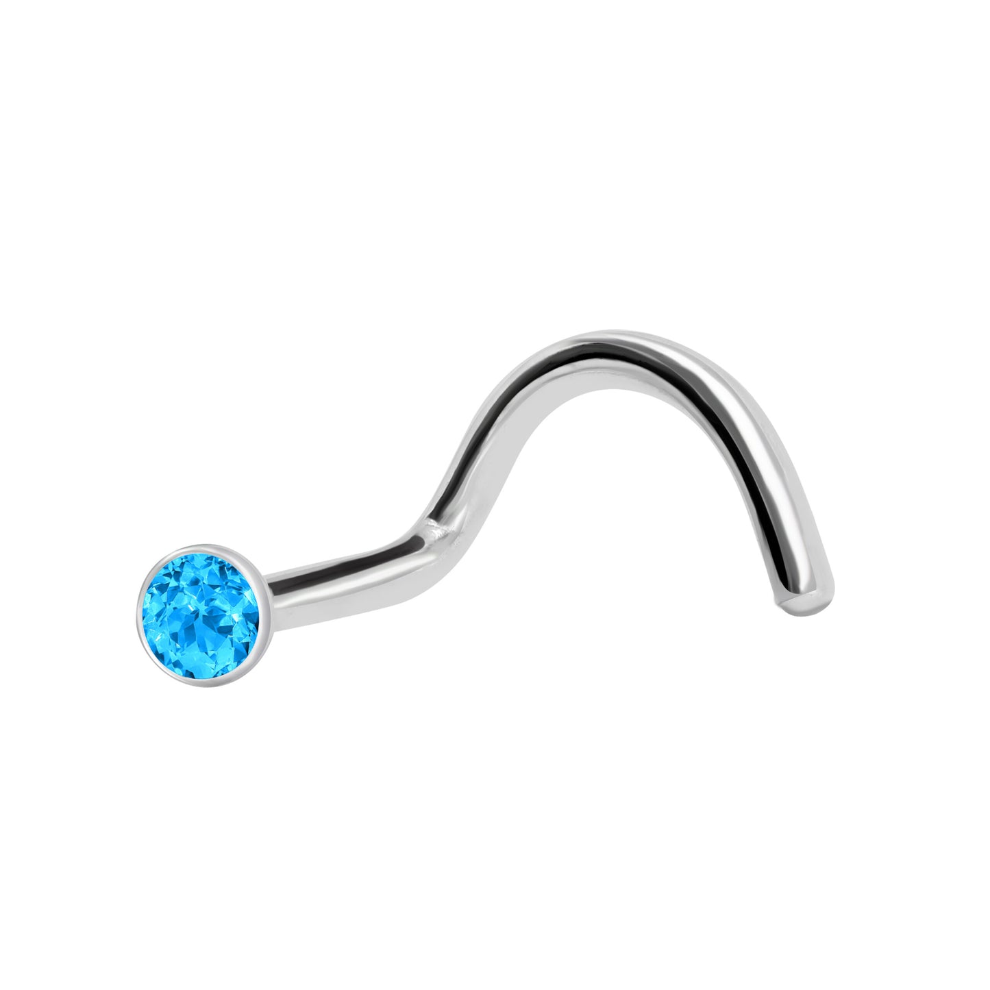 Chiodino Da Naso Curvo Con Cristallo Da 2mm