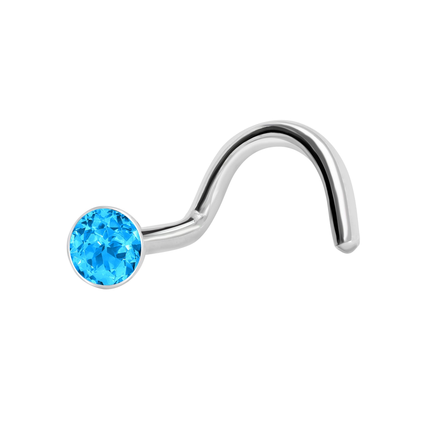 Chiodino Da Naso Curvo Con Cristallo Da 2,35 mm
