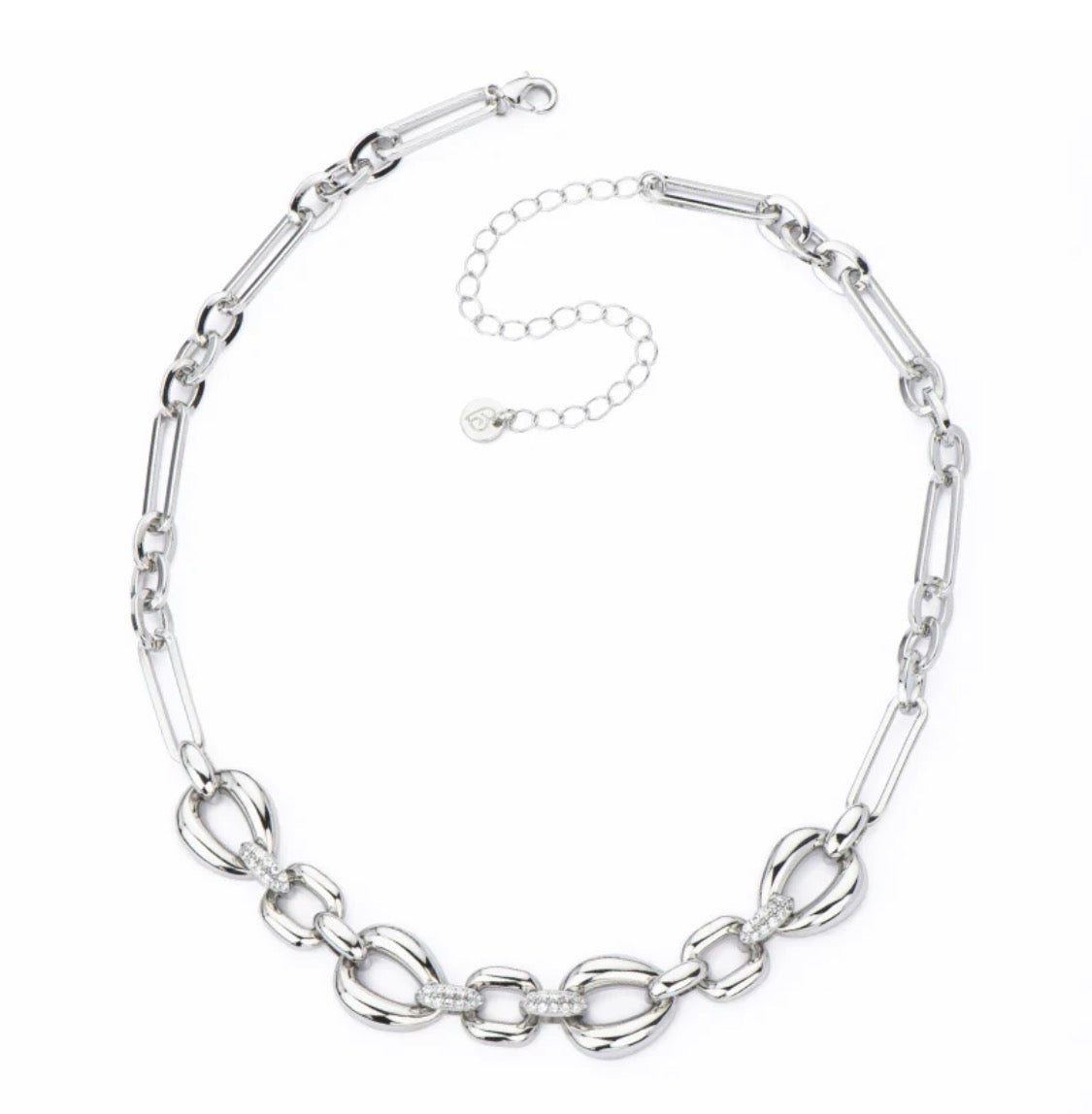 COLLANA GIROCOLLO CATENA E PAVE’ DI ZIRCONI