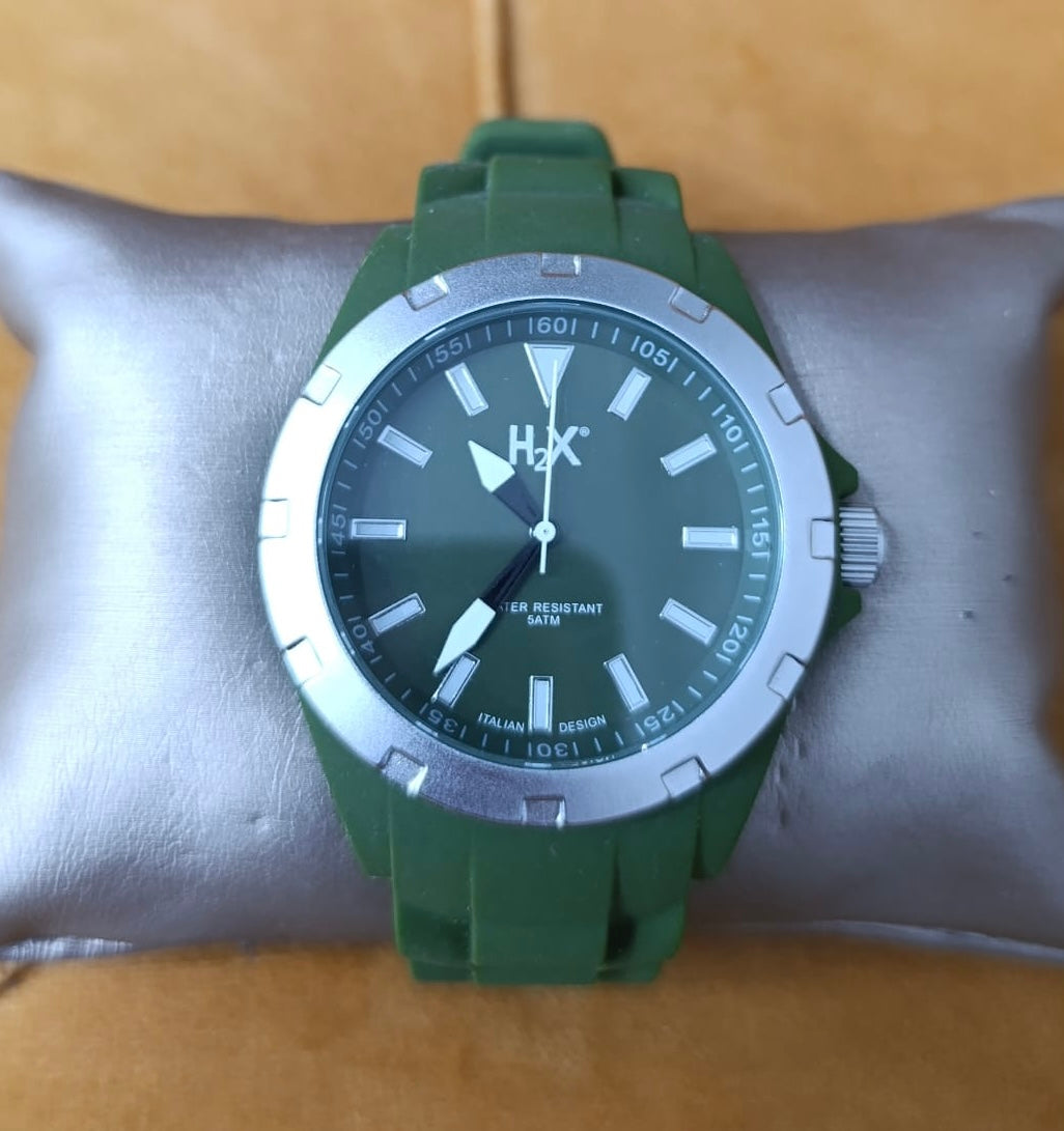OROLOGIO H2X CAUCCIÙ VERDE
