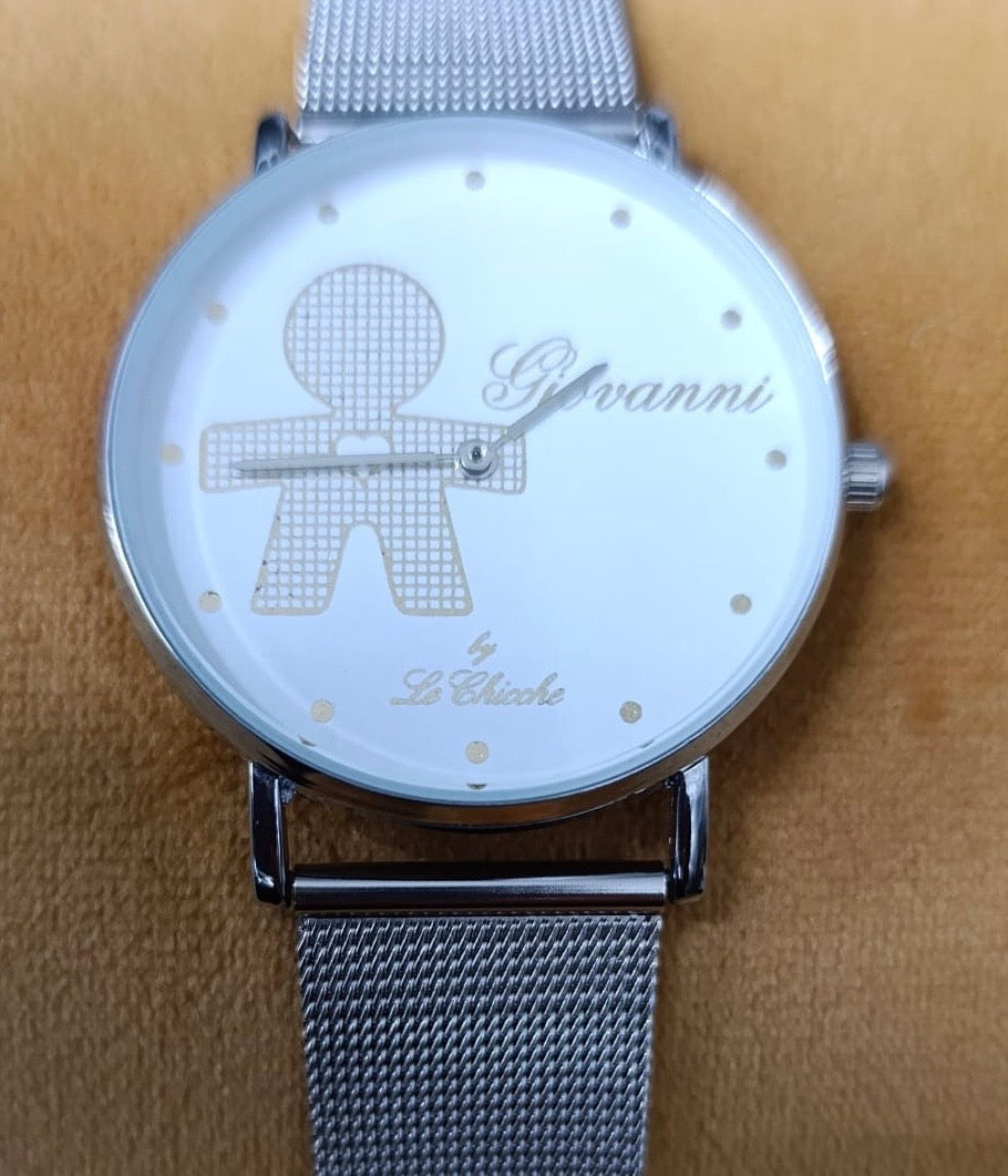OROLOGIO CON BIMBO + NOME GIOVANNI ACCIAIO DONNA