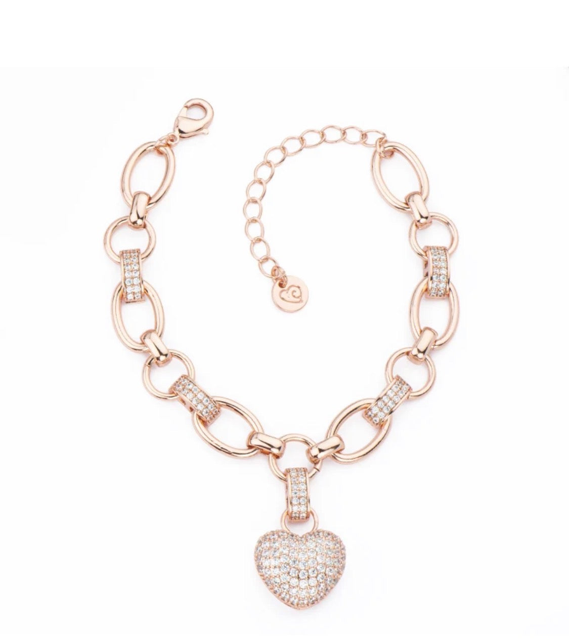 BRACCIALE CATENA CON ZIRCONI BASE ROSATA