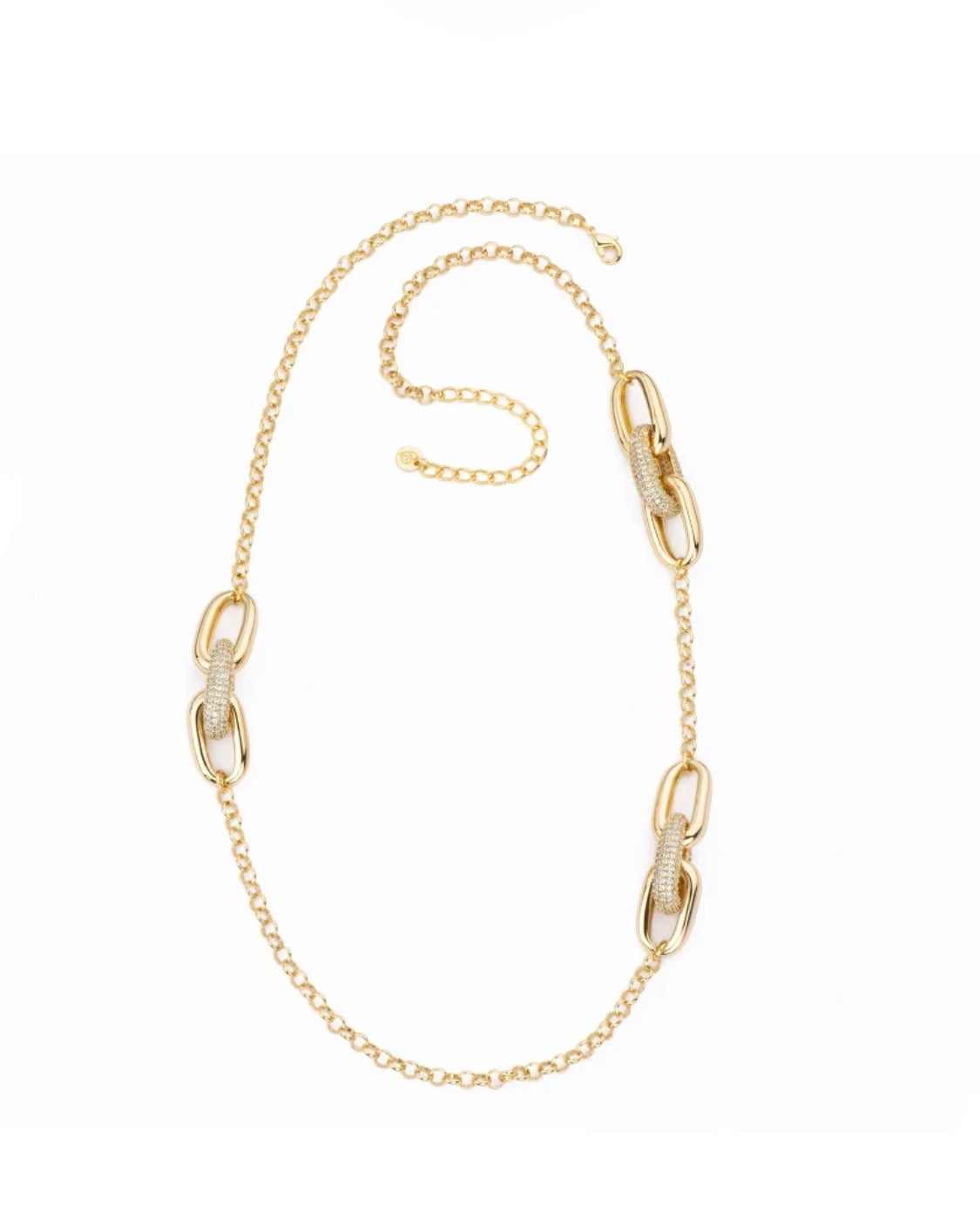 COLLANA CHANEL DORATA CATENA E PAVE’ DI ZIRCONI
