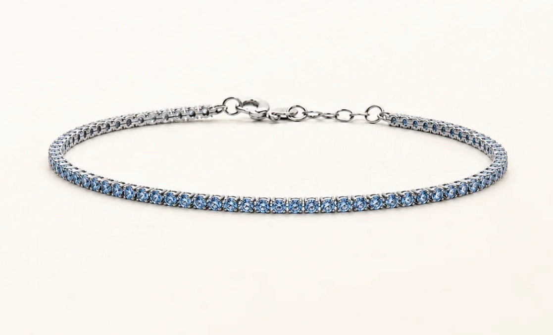 BRACCIALE TENNIS CELESTE