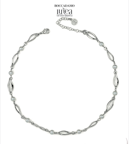 COLLANA BASE BIANCA E PERLE