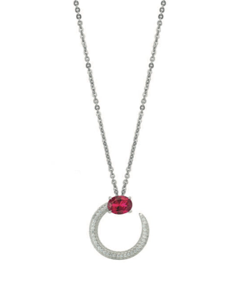 COLLANA ARGENTO PIETRA ROSSA