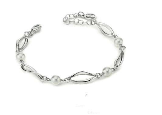 BRACCIALE BIANCO CON PERLE