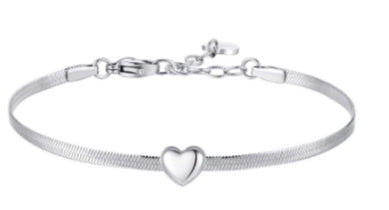 BRACCIALE CUORE CON MAGLIA PIATTA