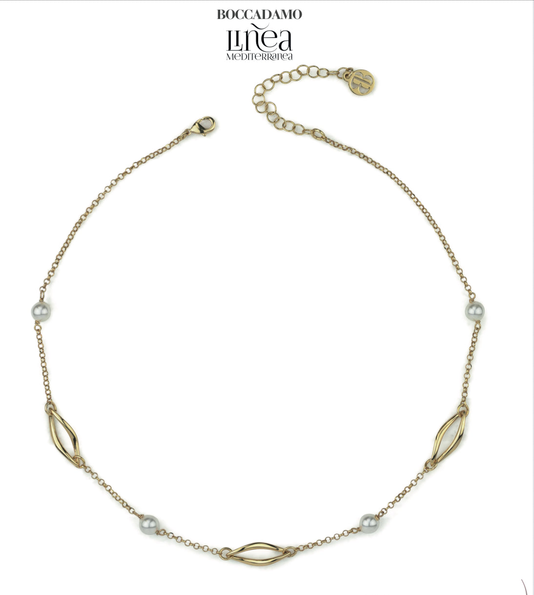 COLLANA PLACCATA ORO CON PERLE
