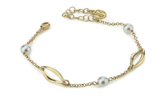 BRACCIALE PERLE PLACCATO ORO