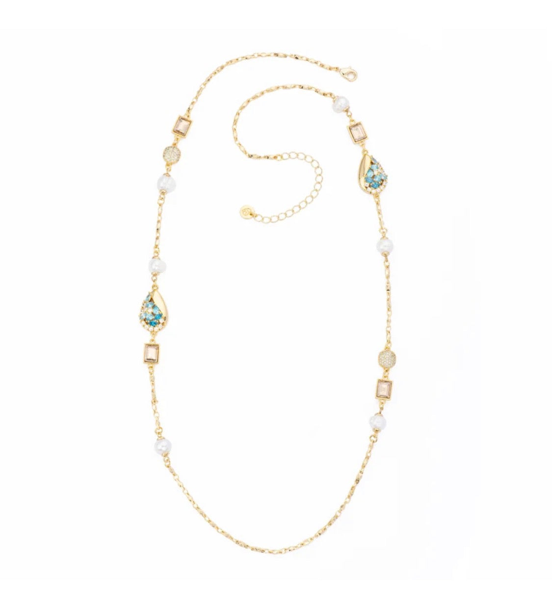 COLLANA CHANEL DORATA PIETRE CELESTI E PERLE