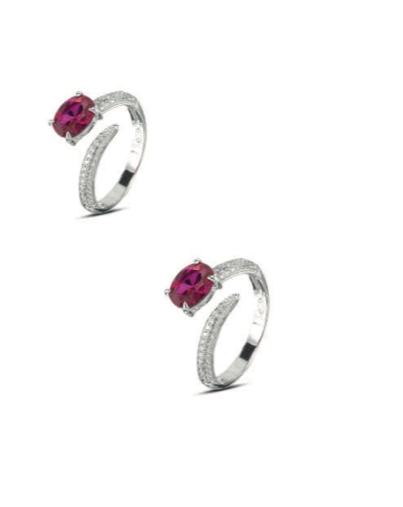 ANELLO ARGENTO PIETRA ROSSA