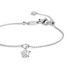 Bracciale catena a sfere con stella con zircone BIANCO