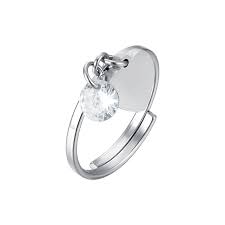 ANELLO DONNA IN ACCIAIO CON CUORE E ZIRCONE BIANCO