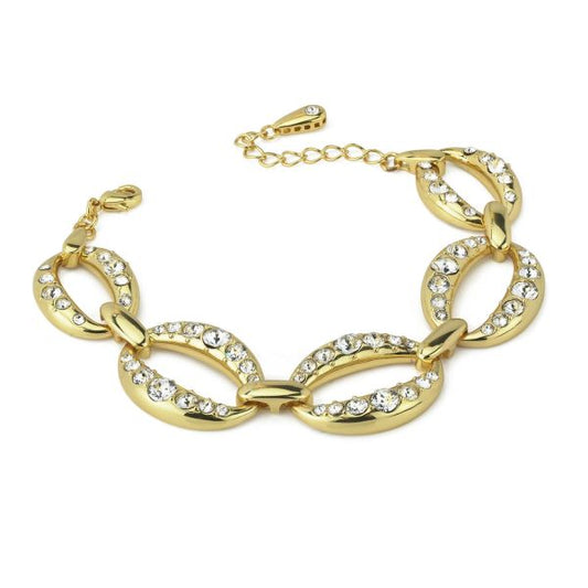 Bracciale placcato oro giallo a maglie ovali