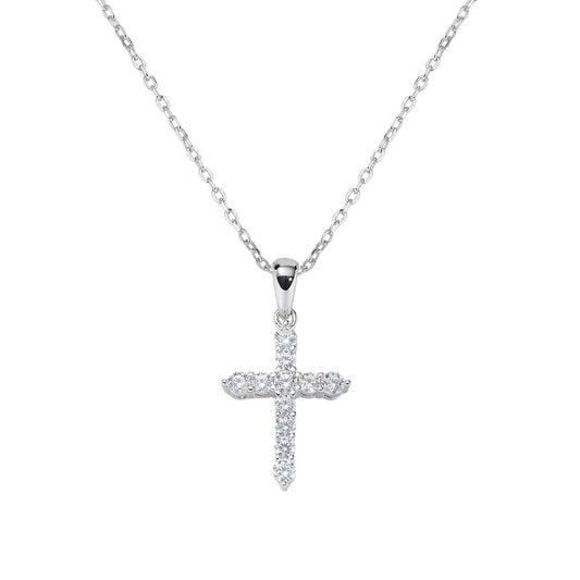 Collana Croce con Zirconi Bianchi