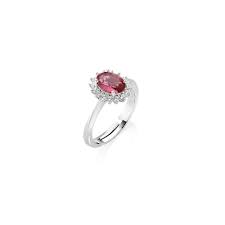 Anello Mini Royal Lady con Zircone Rosso Ciliegia