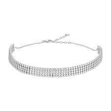 COLLANA CHOKER TENNIS DONNA IN ACCIAIO CON ZIRCONI BIANCHI