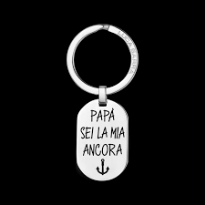 PORTACHIAVI UOMO IN ACCIAIO PAPA' SEI LA MIA ANCORA