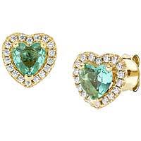 Orecchini Dorati Dolce Cuore Verde Acqua