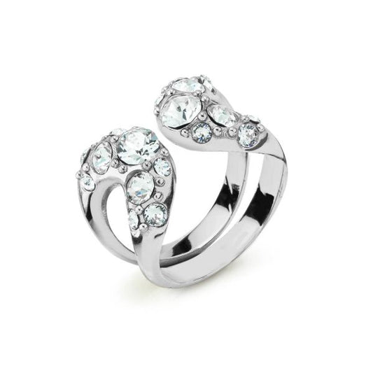 Anello a doppia fascia piccola con cristalli crystal