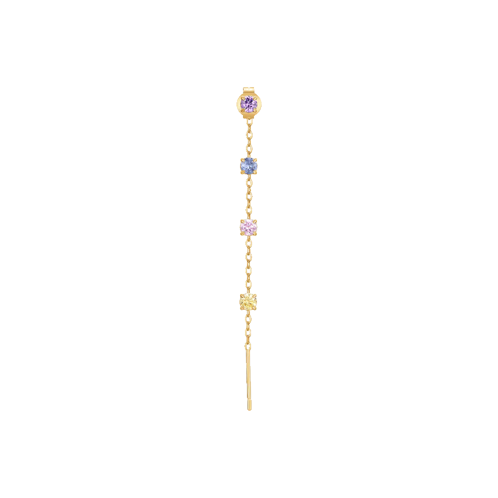 MONO ORECCHINO DONNA IN ACCIAIO IP GOLD CON CRISTALLI MULTICOLOR