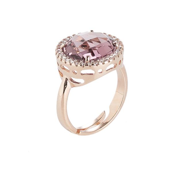 Anello con cristallo amethyst