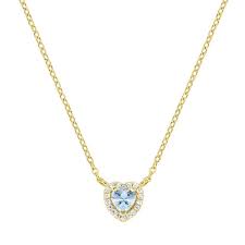 Collana Dorata Dolce Cuore Acquamarina