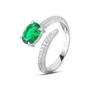 ANELLO IN ARGENTO CON CRISTALLI VERDI