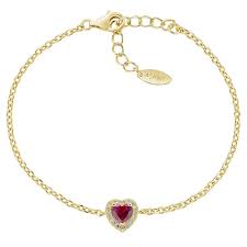 Bracciale Dorato Dolce Cuore Rubino