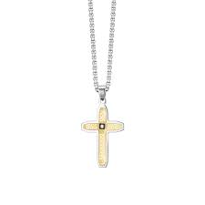 COLLANA CROCE ACCIAIO GOLD
