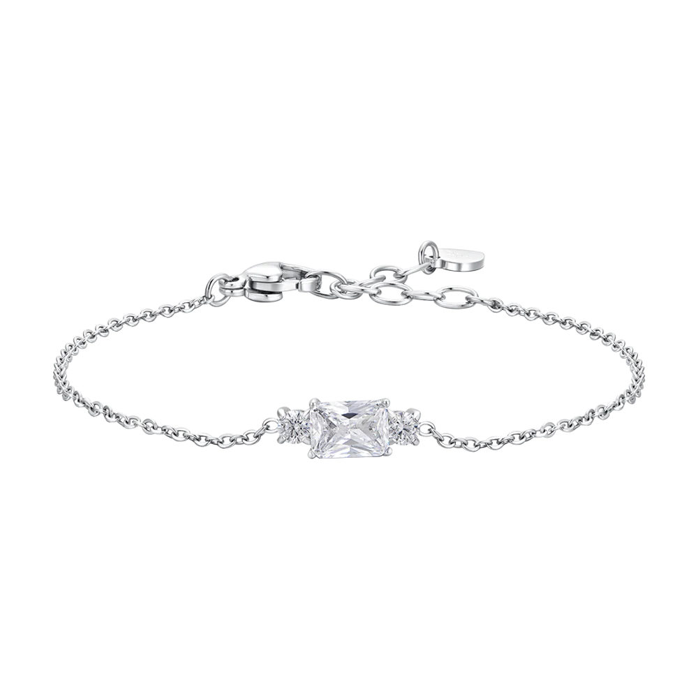 BRACCIALE DONNA IN ACCIAIO CON ZIRCONI BIANCHI