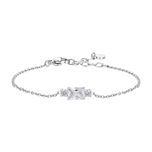 BRACCIALE DONNA IN ACCIAIO CON ZIRCONI BIANCHI