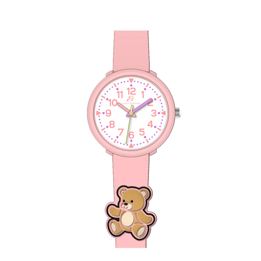 OROLOGIO BAMBINA ROSA CON ORSETTO