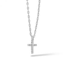 COLLANA CROCE ARGENTO ZIRCONI BIANCHI