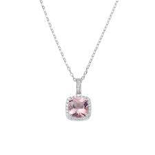 Collana Lady Con Morganite Taglio Radiant e Zirconi Bianchi