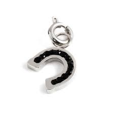 Charm ferro di cavallo con cristalli BIANCO