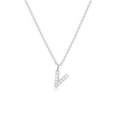 COLLANA CON LETTERA CRISTALLI BIANCHI