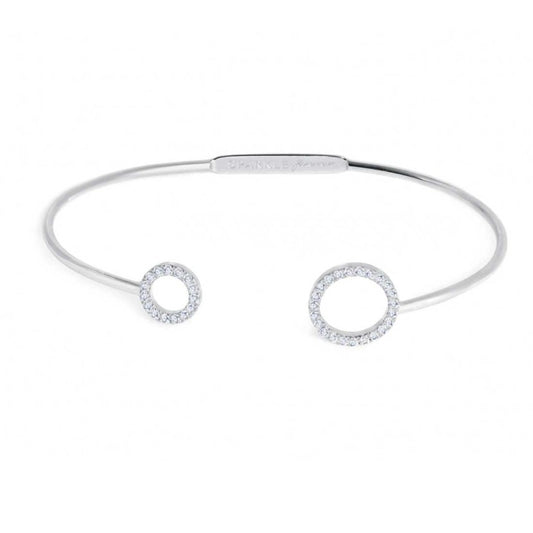 Bracciale rigido cerchio con zirconi bianchi