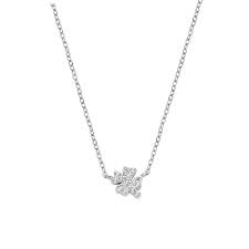 Collana Mini Quadrifoglio Pavé