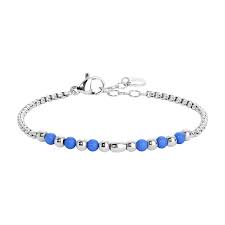 BRACCIALE BAMBINO ACCIAIO CON PIETRE CELESTI