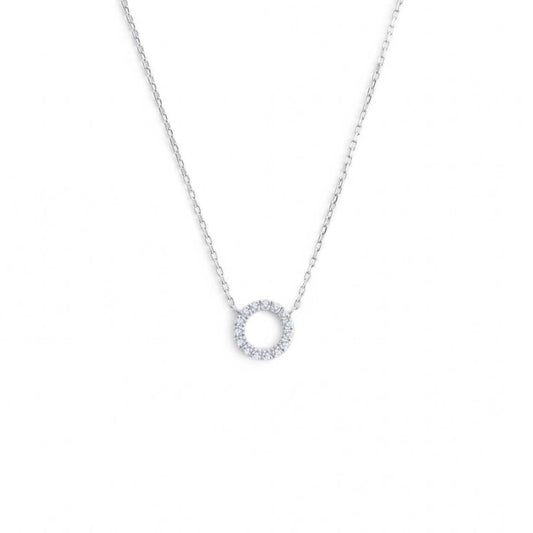 Collana cerchio 0,8cm con zirconi bianch